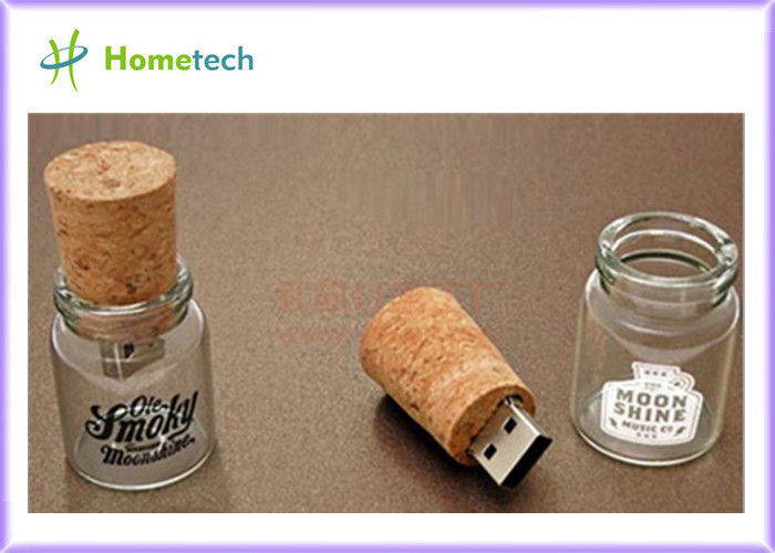 Transparent Wood Glass Message In A Bottle Usb Flash Drive 4GB 8GB